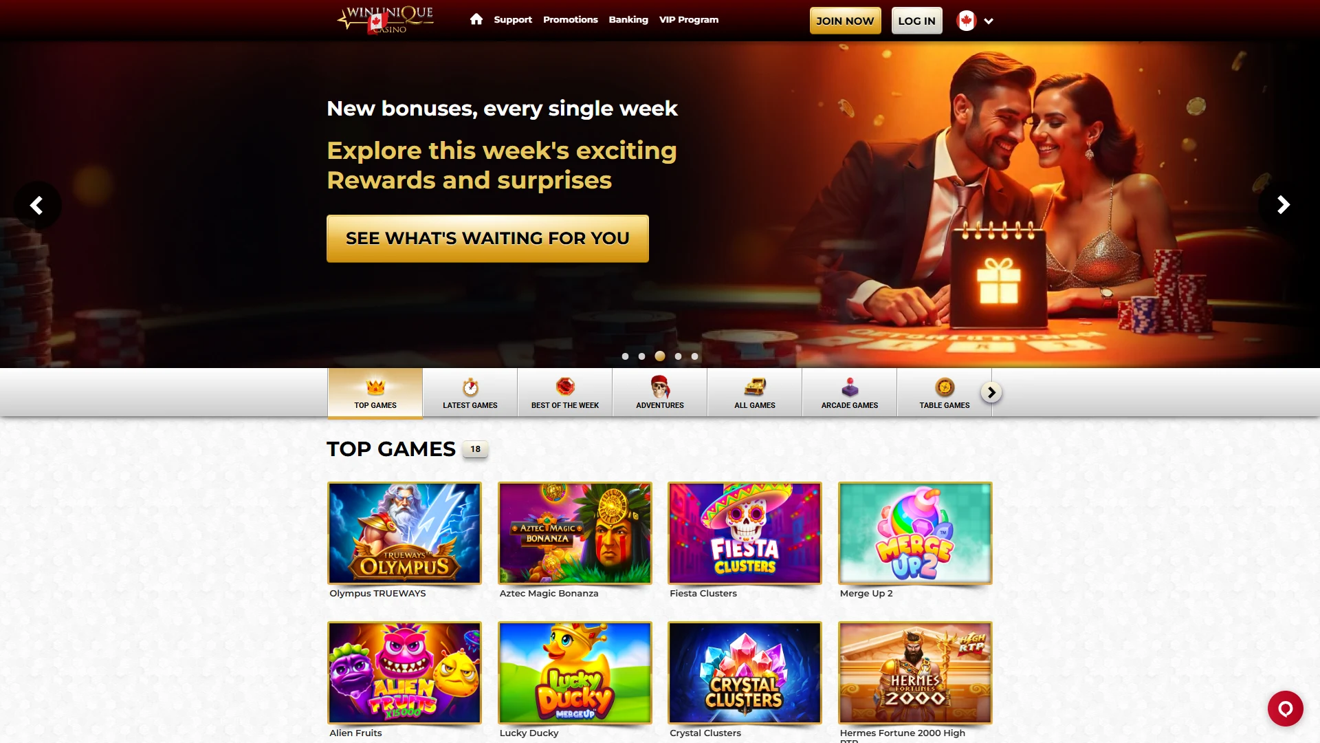 Unique Casino slots and live games