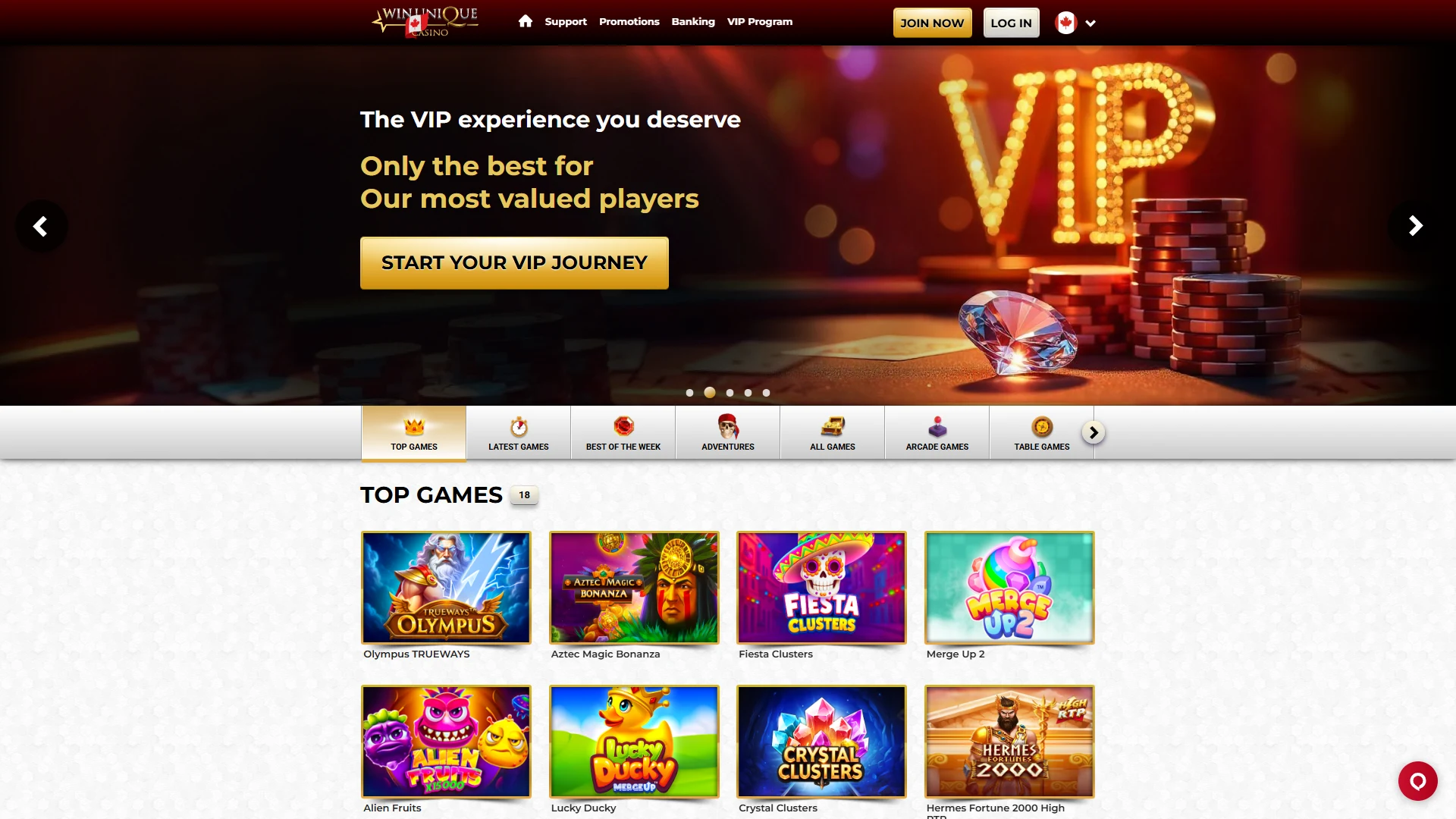 Signing up at Unique Casino